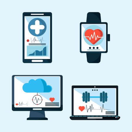 wearable technology for healthのイラスト素材