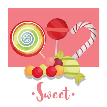 sweet candies posterのイラスト素材