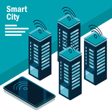 smart city wifiのイラスト素材