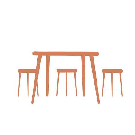 wooden table and chairsのイラスト素材