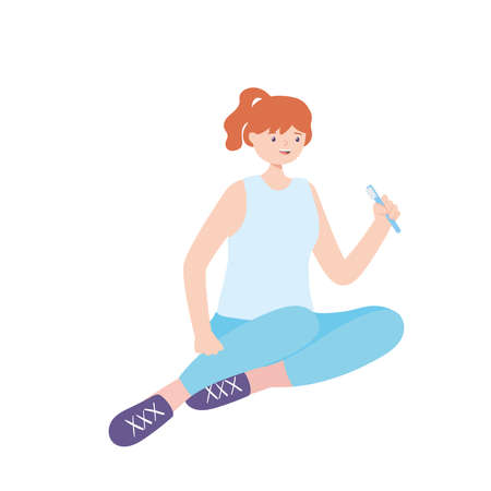 woman brushing teethのイラスト素材
