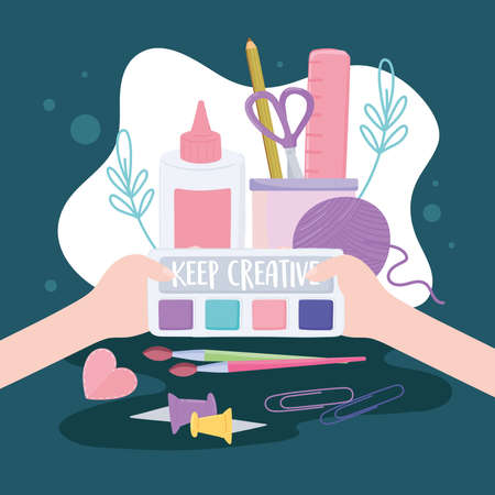 hands keep creativeのイラスト素材