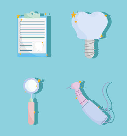 dental care iconsのイラスト素材