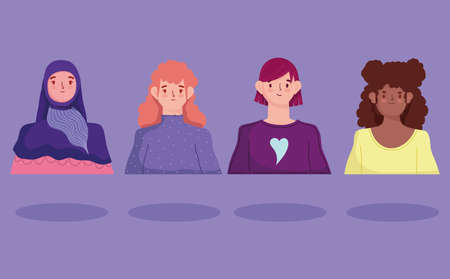 diversity women characterのイラスト素材