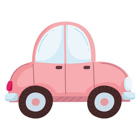 pink car vehicleのイラスト素材