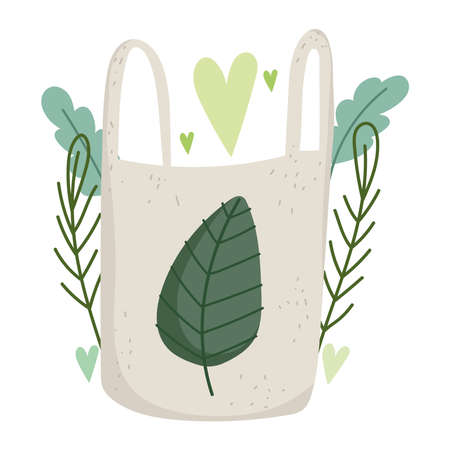 eco shopping bagのイラスト素材