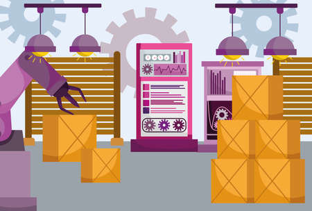 production process machinesのイラスト素材