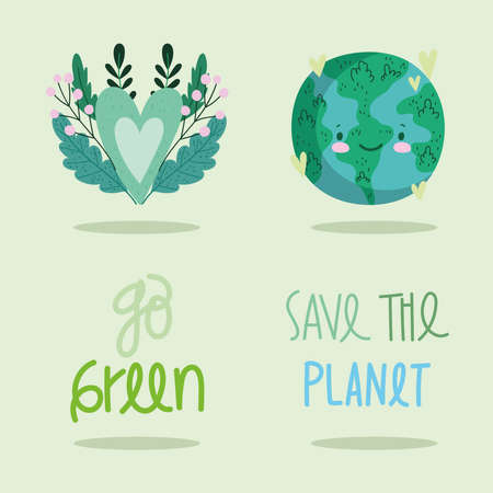 save the planet, iconsのイラスト素材