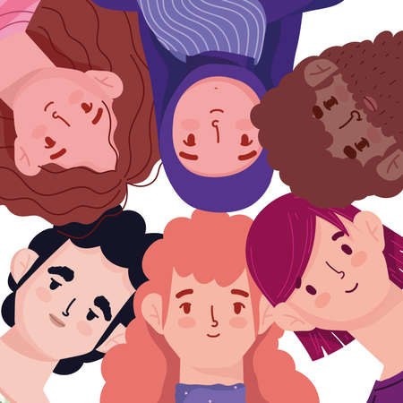 people faces multiculturalのイラスト素材