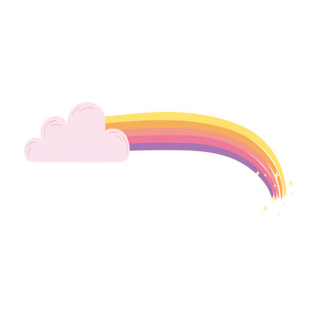 rainbow and cloudのイラスト素材