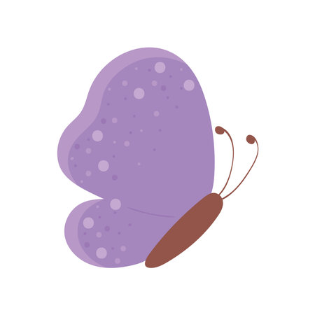 purple butterfly cartoonのイラスト素材
