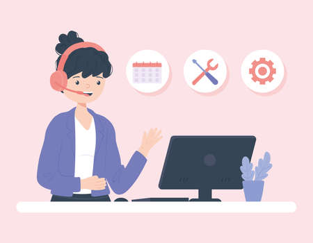 support call centerのイラスト素材