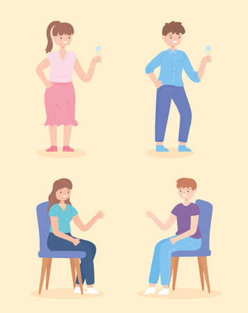 icons set people singlesのイラスト素材