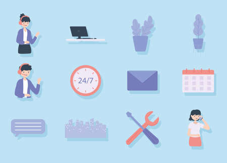 call center supportのイラスト素材