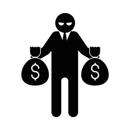 corrupt man with money bagsのイラスト素材