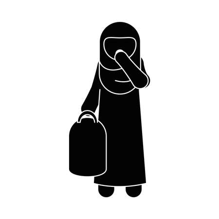 female extremist with bagのイラスト素材
