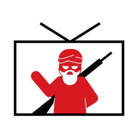 extremist in tv messageのイラスト素材