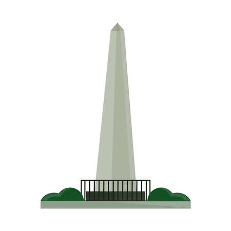 obelisk landmark with fenceのイラスト素材