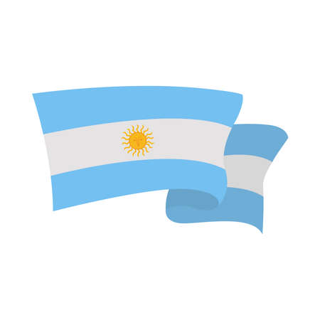 waving flag of argentinaのイラスト素材