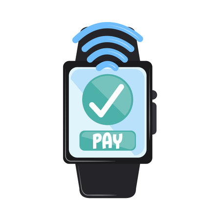 smartwatch contactless paymentのイラスト素材