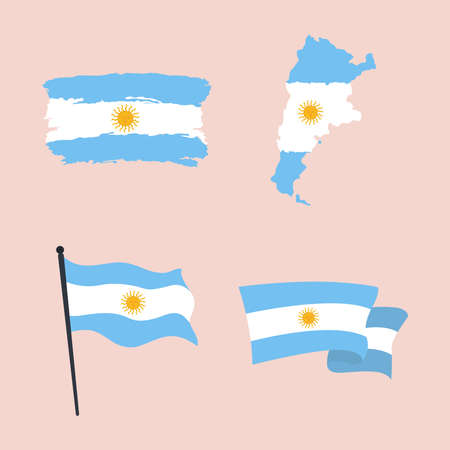 argentina flags iconsのイラスト素材