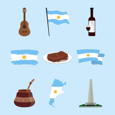 icons set Argentinaのイラスト素材