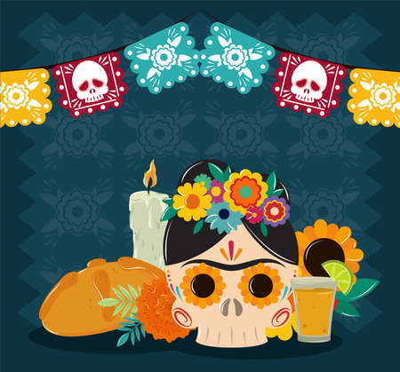 celebrating day of the deadのイラスト素材