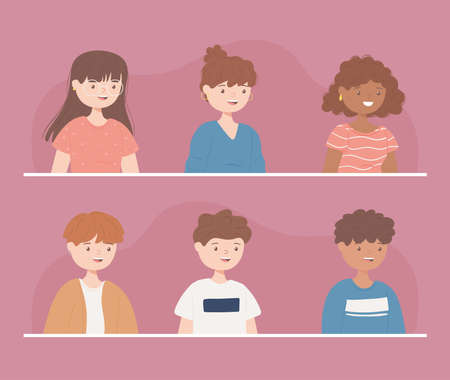 group young peopleのイラスト素材