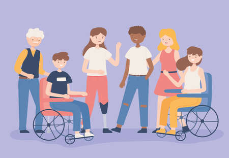 group of diverse peopleのイラスト素材