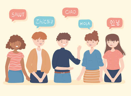 people saying helloのイラスト素材