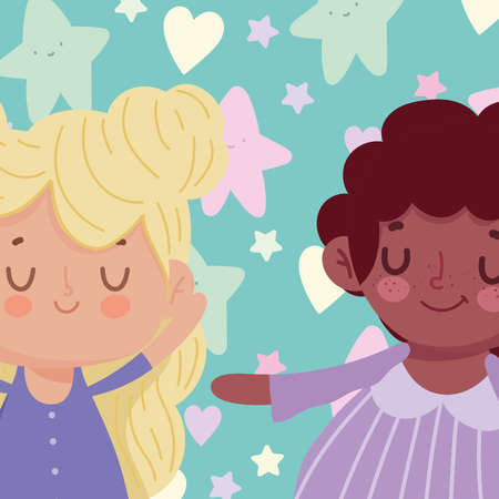 little cute girlsのイラスト素材
