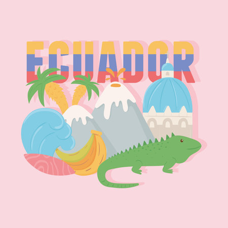 ecuador tourist attractionのイラスト素材