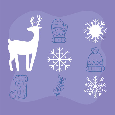 icons decoration winterのイラスト素材