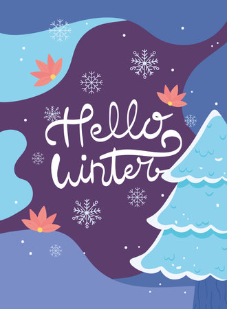 hello winter seasonのイラスト素材