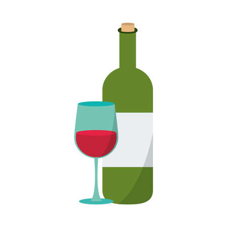 wine bottle and cupのイラスト素材