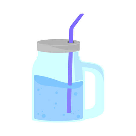 glass cup with strawのイラスト素材