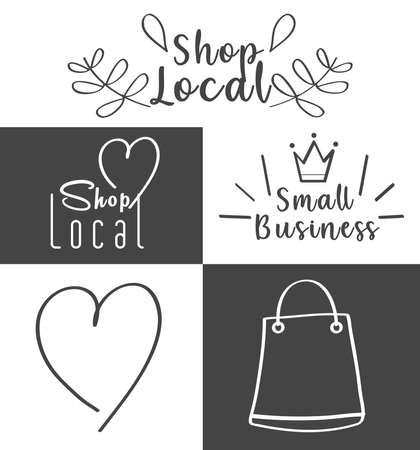 shop local iconsのイラスト素材