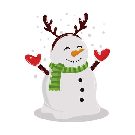 snowman with hornsのイラスト素材