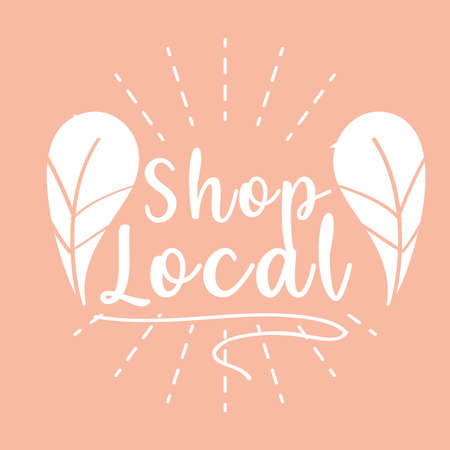 shop local text handwritingのイラスト素材