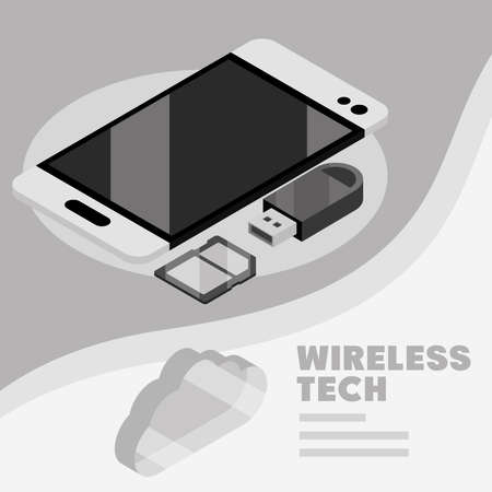 wireless tech dataのイラスト素材