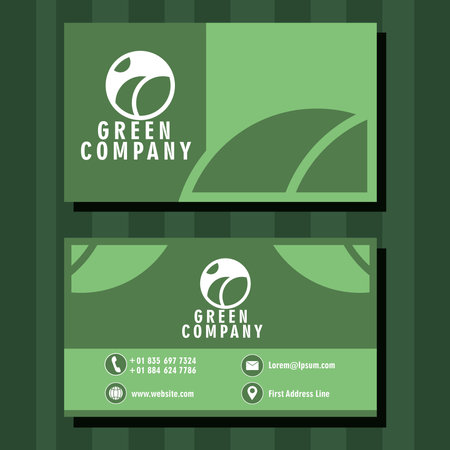 set green company cardsのイラスト素材