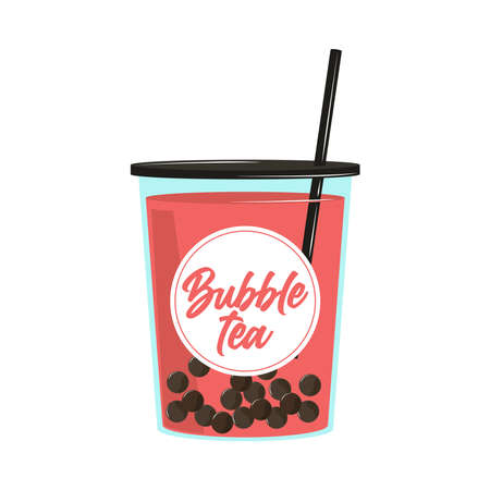 bubble tea disposable cupのイラスト素材