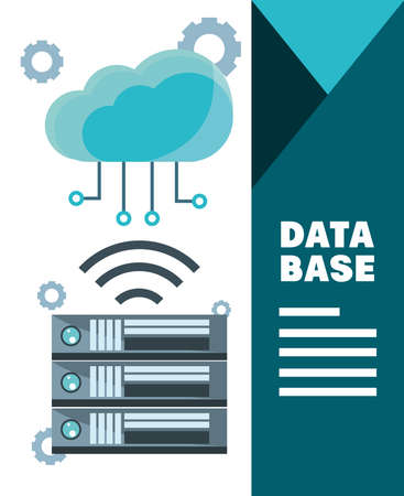 database cloud storageのイラスト素材