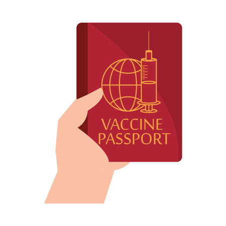 hand with vaccine passportのイラスト素材