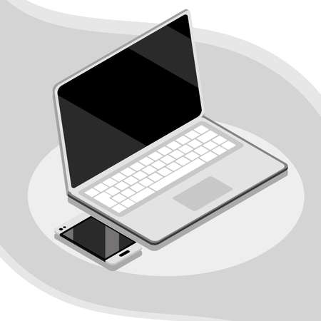 laptop and smartphoneのイラスト素材