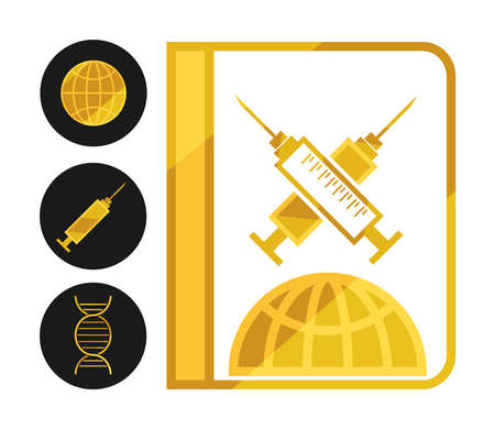 health passport iconsのイラスト素材