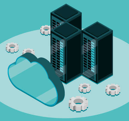 big data center storageのイラスト素材