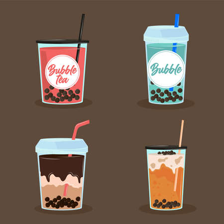 icons delicious bubble teaのイラスト素材