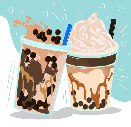 tasty bubble teaのイラスト素材