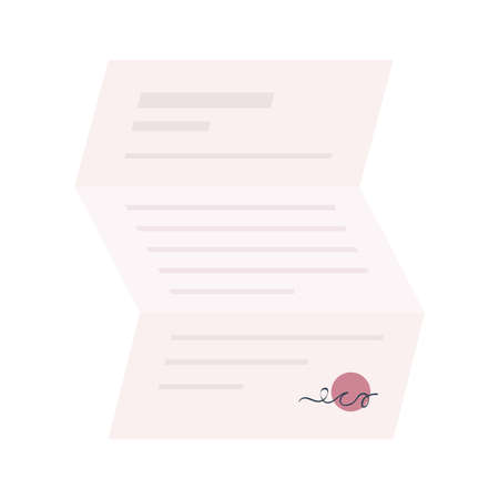 legal document with signatureのイラスト素材